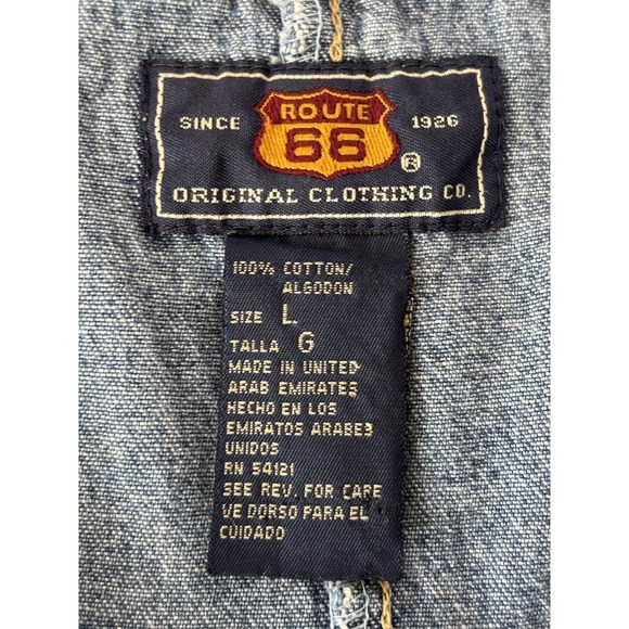 Route 66 Tank Dress Womens Large Blue Denim Floral Embroidered Vintage Overalls - Picture 5 of 7